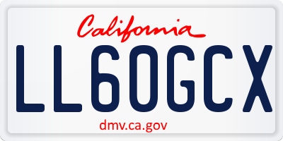 CA license plate LL60GCX