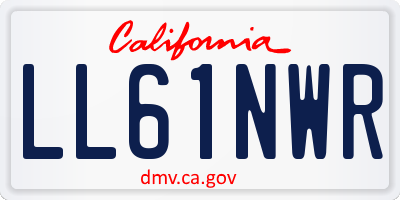 CA license plate LL61NWR