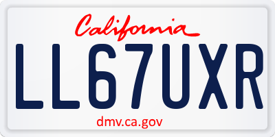 CA license plate LL67UXR