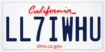 CA license plate LL7IWHU