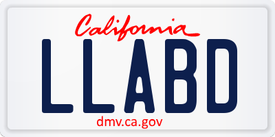 CA license plate LLABD