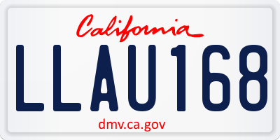 CA license plate LLAU168