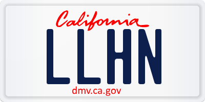 CA license plate LLHN