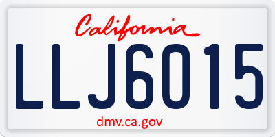 CA license plate LLJ6015