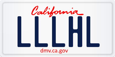 CA license plate LLLHL