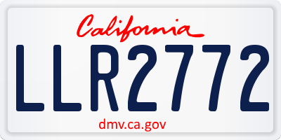 CA license plate LLR2772