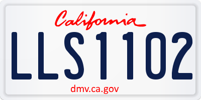 CA license plate LLS1102
