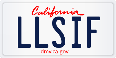 CA license plate LLSIF