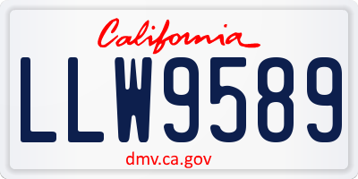 CA license plate LLW9589