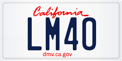 CA license plate LM4O