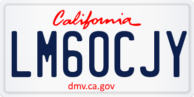 CA license plate LM60CJY