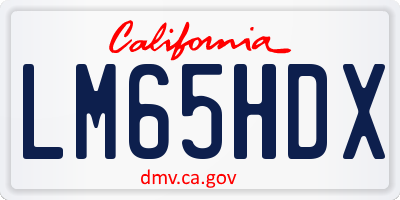 CA license plate LM65HDX