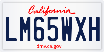 CA license plate LM65WXH