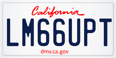 CA license plate LM66UPT