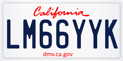 CA license plate LM66YYK