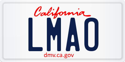 CA license plate LMAO