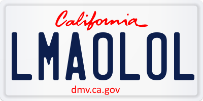 CA license plate LMAOLOL