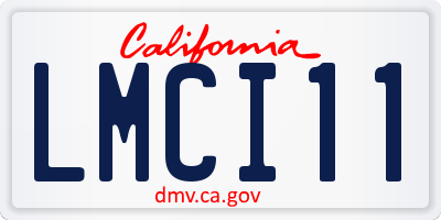 CA license plate LMCI11