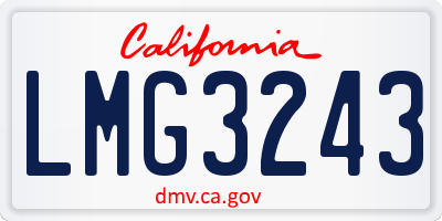 CA license plate LMG3243