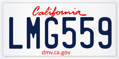 CA license plate LMG559