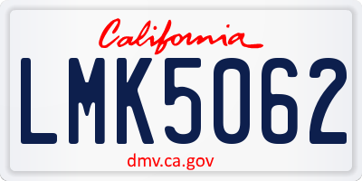 CA license plate LMK5062