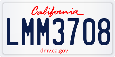 CA license plate LMM3708