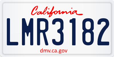 CA license plate LMR3182