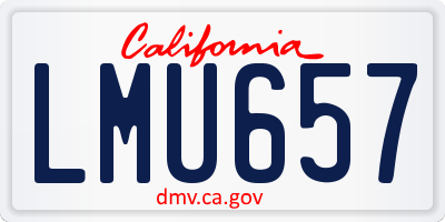 CA license plate LMU657