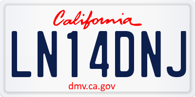 CA license plate LN14DNJ