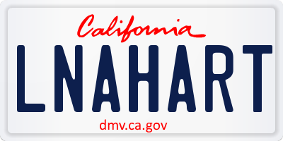 CA license plate LNAHART