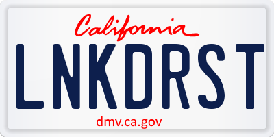 CA license plate LNKDRST