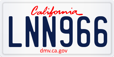 CA license plate LNN966