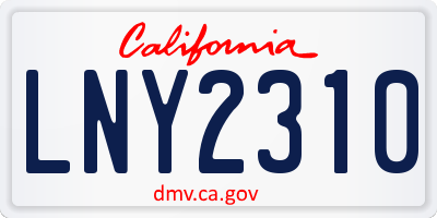 CA license plate LNY2310