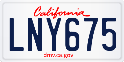 CA license plate LNY675