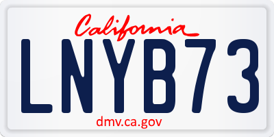 CA license plate LNYB73