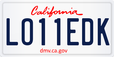 CA license plate LO11EDK