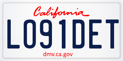 CA license plate LO91DET