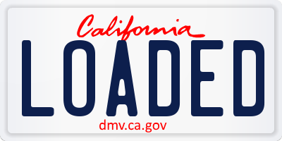 CA license plate LOADED