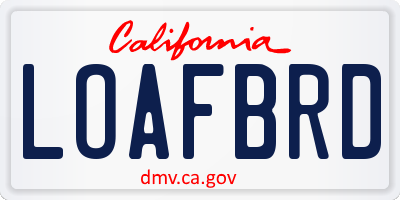 CA license plate LOAFBRD