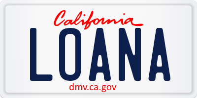 CA license plate LOANA