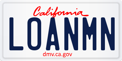 CA license plate LOANMN