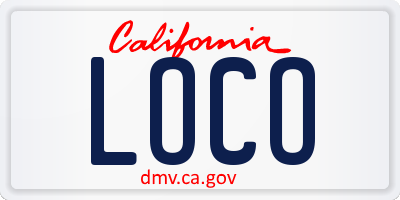 CA license plate LOCO