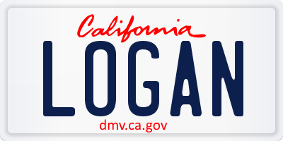 CA license plate LOGAN