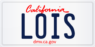 CA license plate LOIS