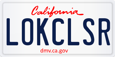 CA license plate LOKCLSR