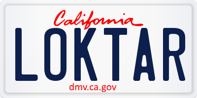 CA license plate LOKTAR