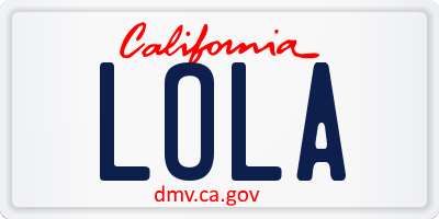 CA license plate LOLA