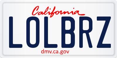 CA license plate LOLBRZ