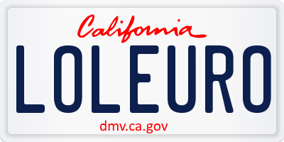 CA license plate LOLEURO