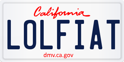 CA license plate LOLFIAT